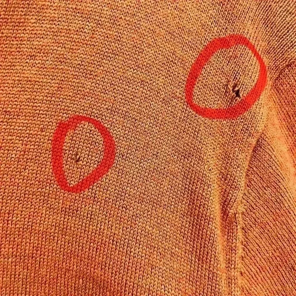 Alan Flusser 100% Merino Wool Sweater, v neck, pullover, in Autumn orange - Picture 4 of 5